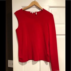 Helmut Lang Womens One Shoulder Bondage Pullover Top Red